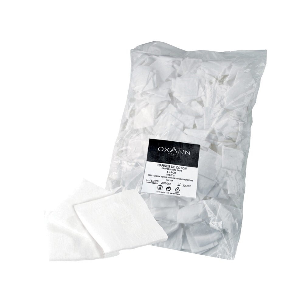 500 Cotons Carrés 5 cm X 5 cm
