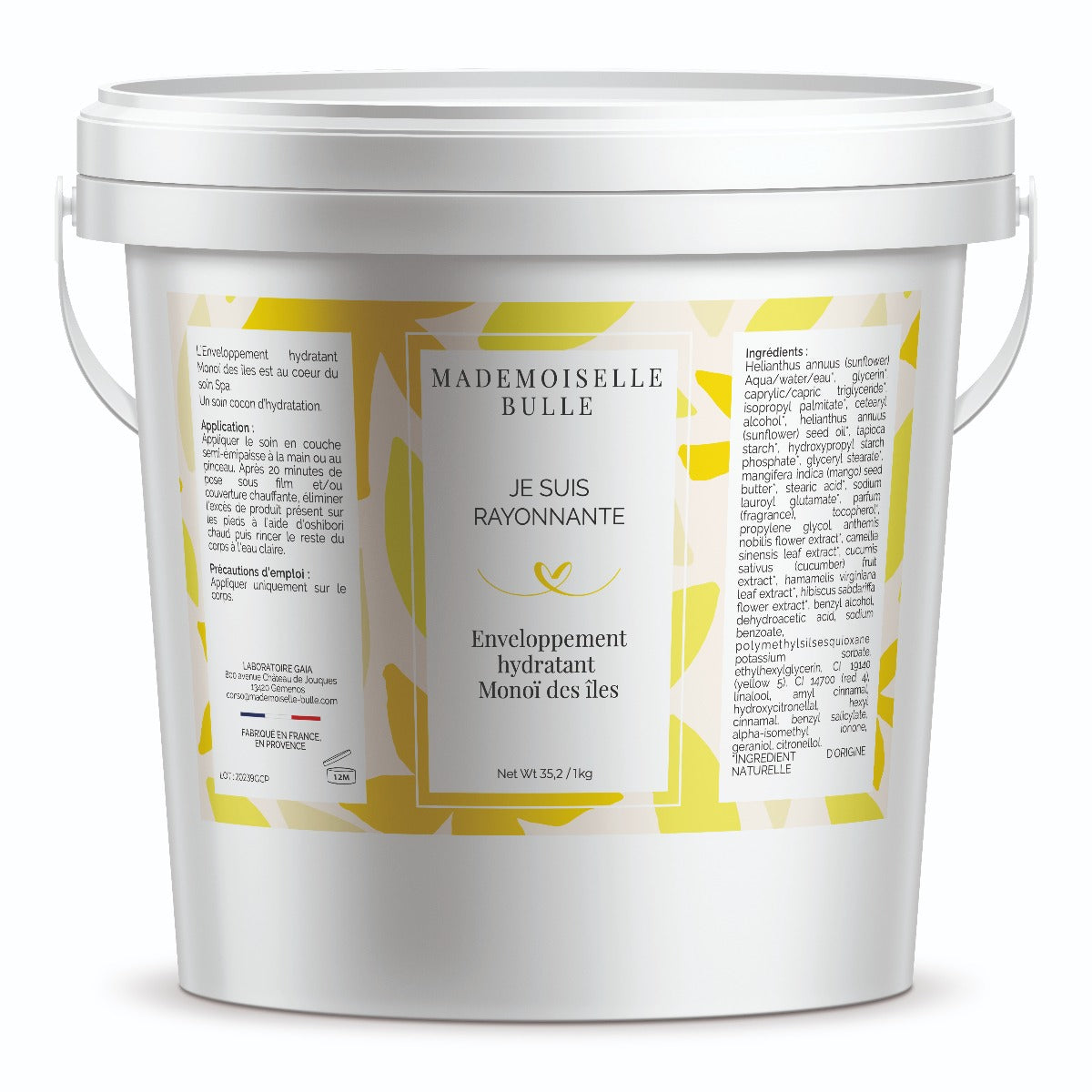 Mademoiselle Bulle - je suis rayonnante enveloppement hydratant Monoï des iles Pot 1 kg