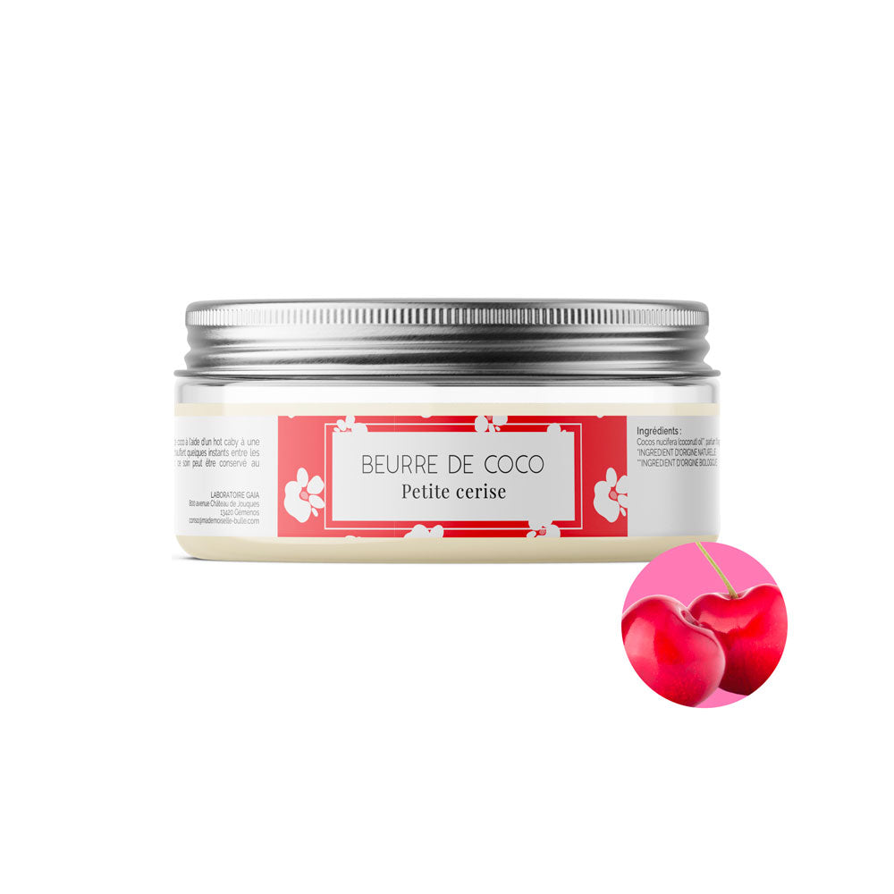 Mademoiselle Bulle Je suis passionnée Beurre de coco petite cerise Pot 100 g