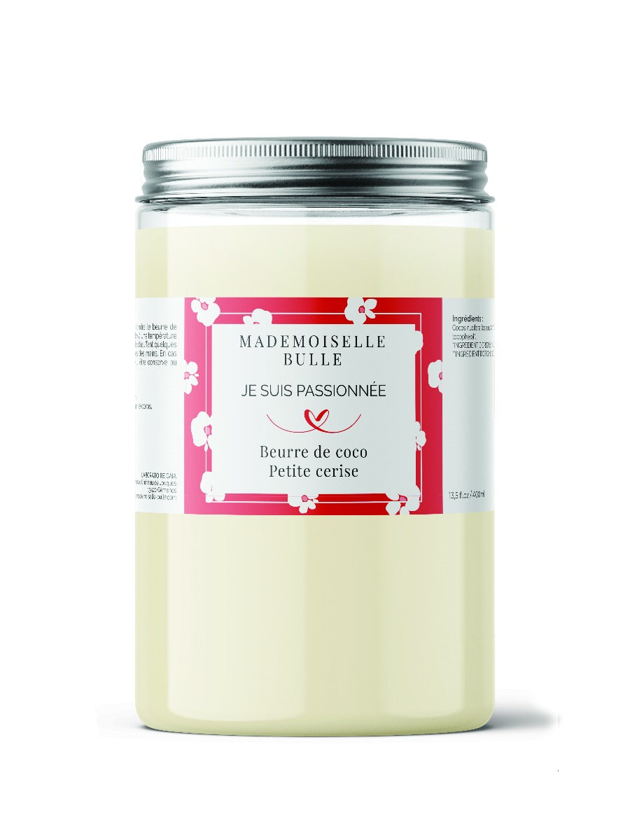 Mademoiselle Bulle Je suis passionnée Beurre de coco petite cerise Pot 400 g
