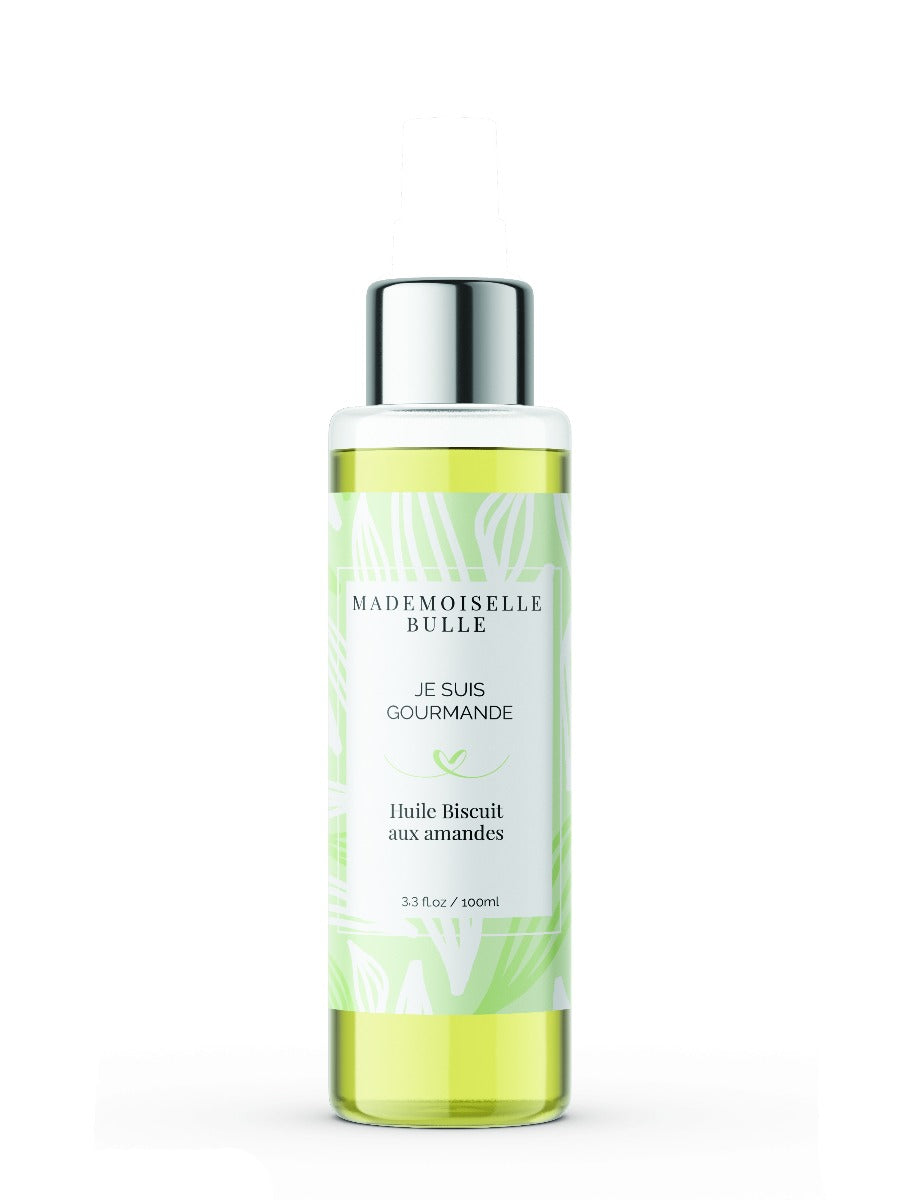 Mademoiselle Bulle Je suis gourmande huile de modelage biscuit aux amandes Flacon 100 ml