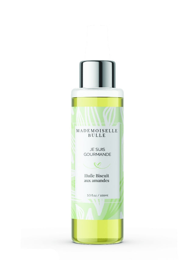 Mademoiselle Bulle Je suis gourmande huile de modelage biscuit aux amandes Flacon 100 ml