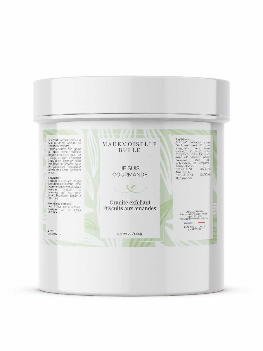 Mademoiselle Bulle Je suis gourmande granité exfoliant biscuit aux amandes Pot 600 g