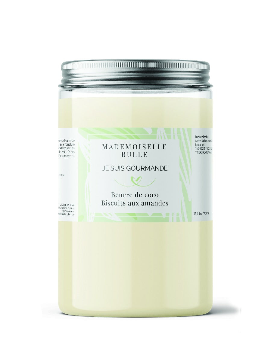 Mademoiselle Bulle Je suis gourmande Beurre de coco biscuit aux amandes Pot 400 ml