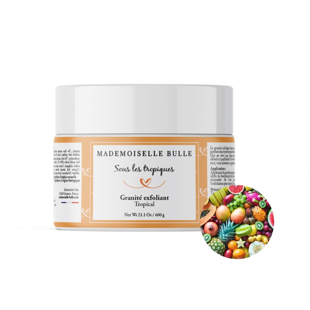 Mademoiselle Bulle Je suis sous les tropiques granité exfoliant Tropicale Pot 600 g
