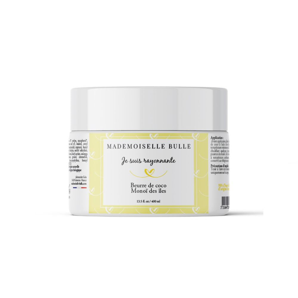 Mademoiselle Bulle Je suis rayonnante Beurre de coco au monoï des îles Pot 400ml