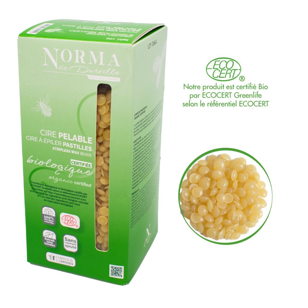 Cire à Épiler Pelable Certifiée BIO 800g NORMA DE DURVILLE