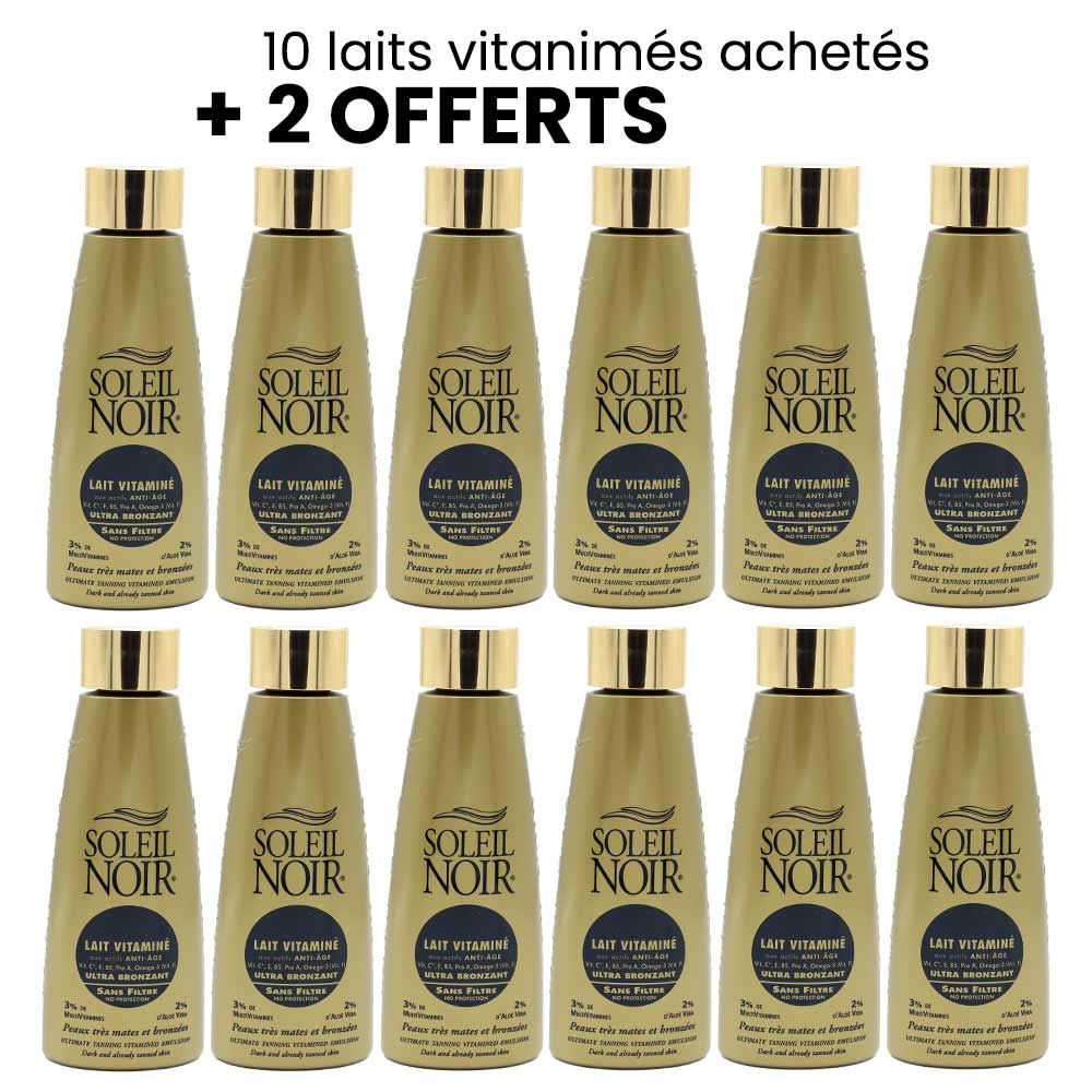 10 Laits Vitaminés SOLEIL NOIR achetés + 2 Offerts