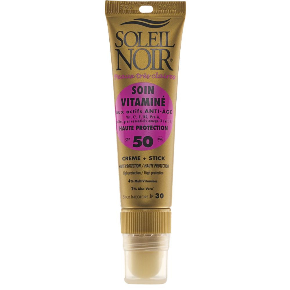 Combi Soin Vitaminé 50 et Stick IP30 Haute Protection 20+2 ml SOLEIL NOIR