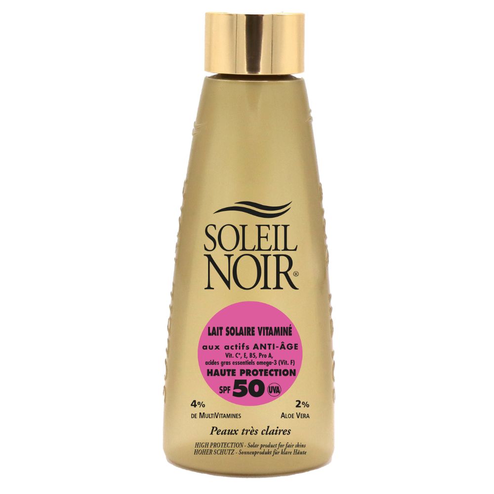 Lait Solaire Vitaminé 50 Haute Protection 150 ml SOLEIL NOIR