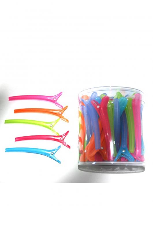 Pinces plastiques translucides de couleurs x 48