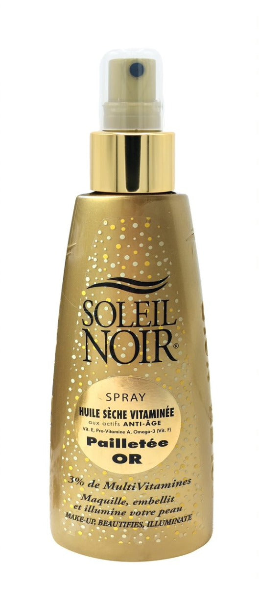 Spray Huile Sèche Vitaminée Pailleté Or 150 ml SOLEIL NOIR