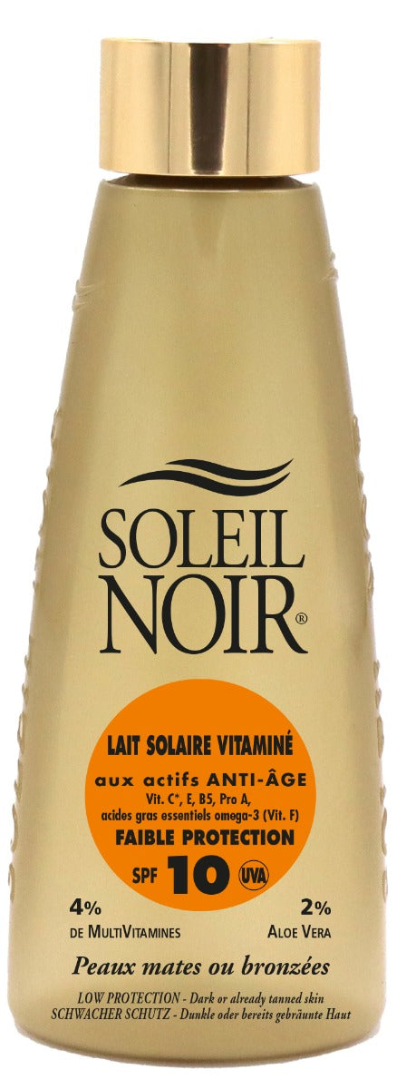 Lait Solaire Vitaminé 10 Faible Protection 150 ml SOLEIL NOIR