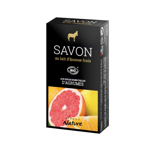 Savon au Lait d'ânesse BIO Agrumes 100 g DIRECT NATURE