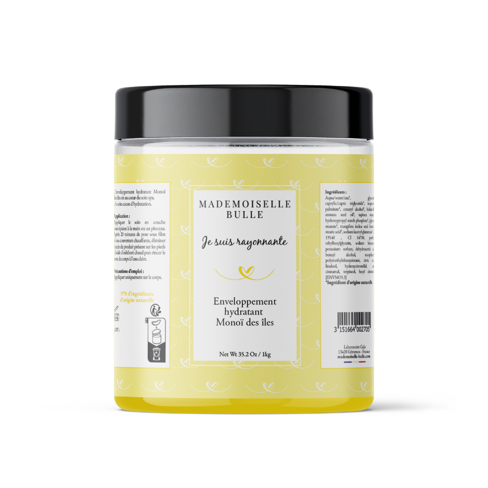 Mademoiselle Bulle - je suis rayonnante enveloppement hydratant Monoï des iles Pot 1 kg