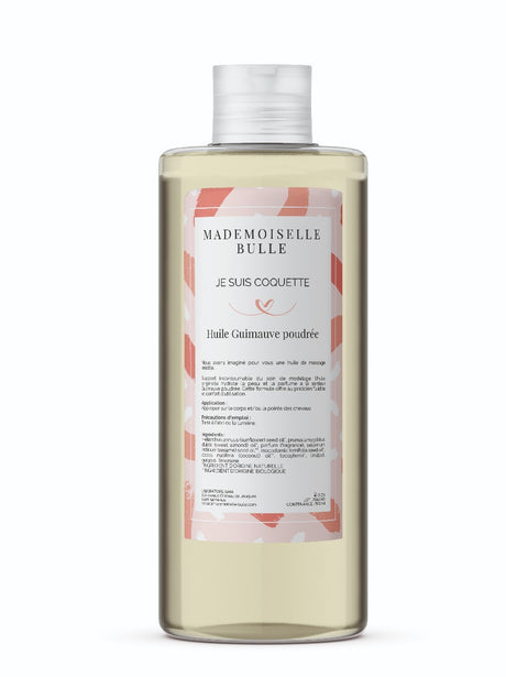 Mademoiselle bulle je suis coquette Huile de modelage gourmandes guimauve poudrée Flacon 500 ml