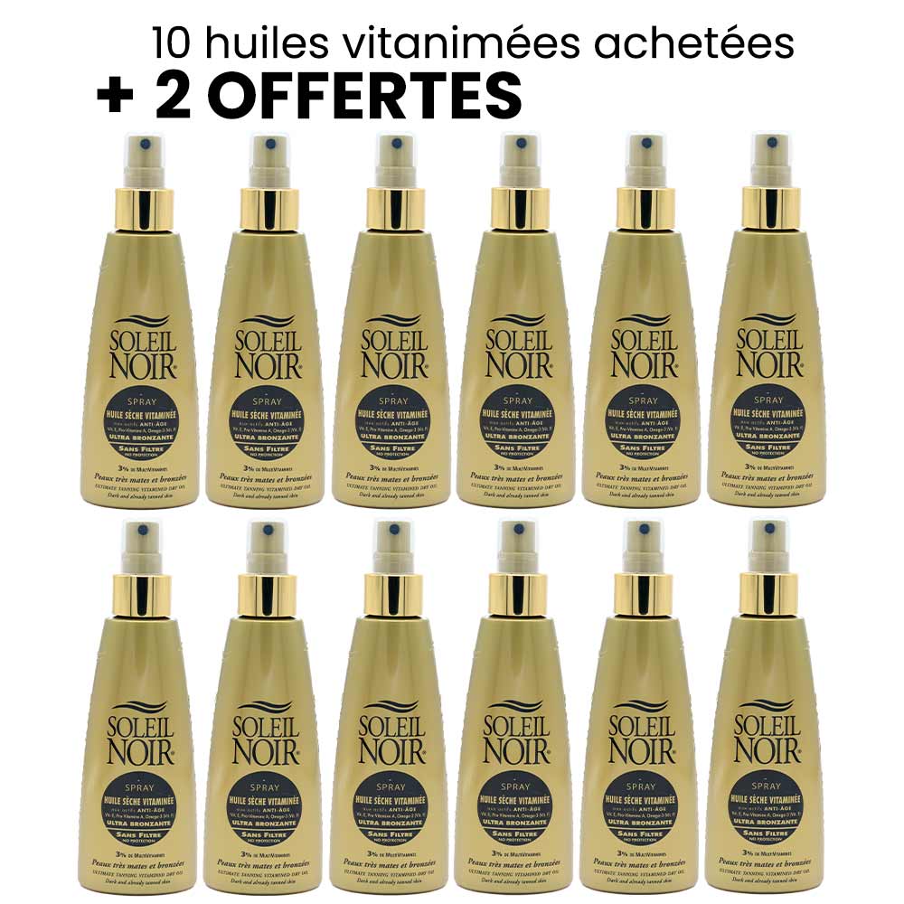 10  Huiles Sèches SOLEIL NOIR achetés + 2 Offertes