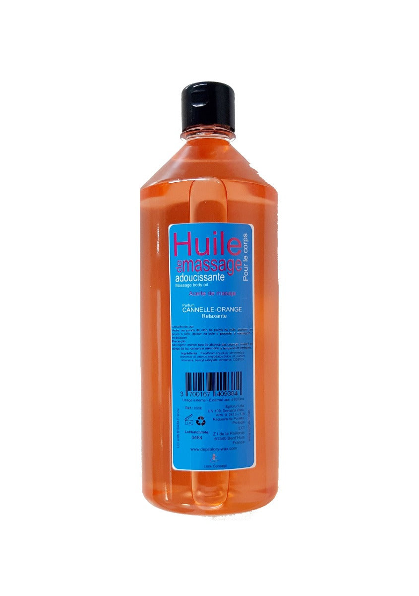 Huile de massage adoucissante Parfum Cannelle Orange Relaxante 1 litre