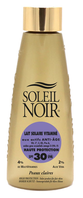 Lait Solaire Vitaminé 30 Haute Protection 150 ml SOLEIL NOIR