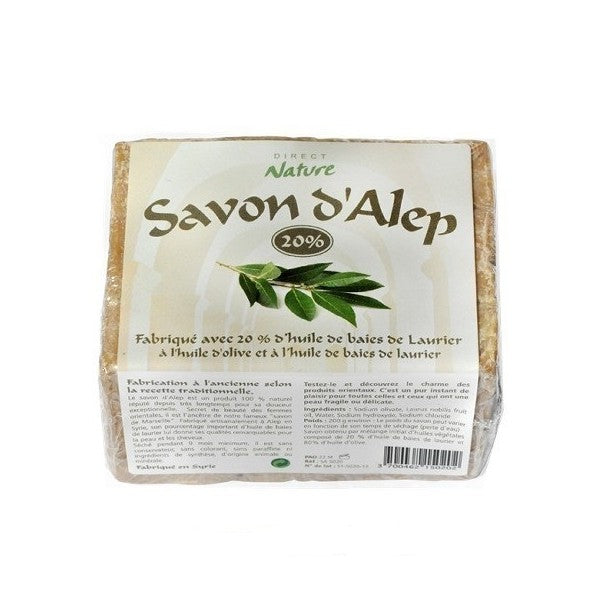 Savon d'Alep 20% Huile de Baies de Laurier DIRECT NATURE